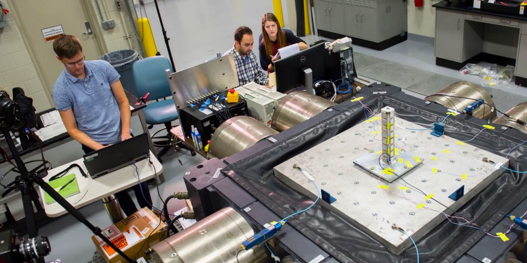 The U.S. Army Research Laboratory uses the “Shaker” to conduct experiments in multiaxial vibrations and develop technology to mitigate the danger it could cause to vehicles and structures, Sept. 26, 2019.