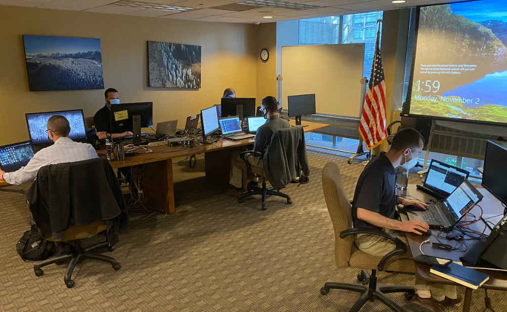 Members of the Colorado National Guard's Task Force Cyber help Colorado Secretary of State’s Office and Office of Information Technology to monitor network traffic and protect election infrastructure.