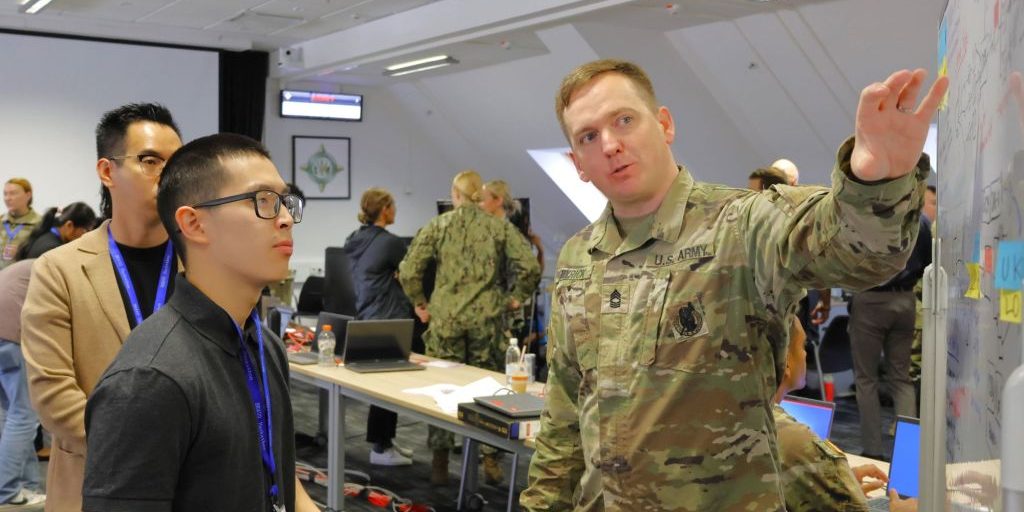 More than 250 data scientists, coders and developers referred to as “hackers,” gathered to develop prototypes within set timeframes to initiate and validate innovative concepts in Stuttgart Germany, June 7, 2024. BRAVO Hackathons, sponsored by senior Department of Defense leaders, foster innovative environments where government and industry collaborate to test bold ideas using real DOD data. (U.S. Army photo by Staff Sgt. Aaron Daugherty)