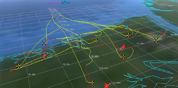 DoD modeling and simulations, like the Air Force’s Advanced Framework for Simulation, Integration, and Modeling software pictured, use millions of episodes to train state-of-the-art autonomy, which can take months, even years, to complete before transferring to a real-world platform (Air Force; source: https://www.darpa.mil/DDM_Gallery/AFSIM-Environment_small-619x316.jpg).