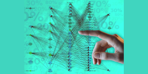 Researchers at Pacific Northwest National Laboratory are helping scientists understand the strengths and limits of AI network models such as the MACE model, shown here, to predict which molecules will have desirable properties for practical uses. (Image by Shannon Colson | Pacific Northwest National Laboratory)