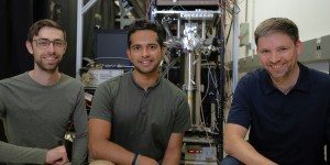 Members of the team who created the CURBy quantum random number generator. From left to right, Jasper Palfree (University of Colorado Boulder), Gautam Kavuri (NIST) and Krister Shalm (NIST). Credit: NIST