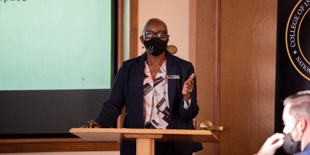 The Department of Defense University Consortium for Cybersecurity (UC2) Kickoff Event was held in the Hill conference room in Roosevelt Hall of the National War College on December 7, 2021.