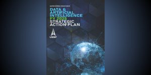 The U.S. Space Force published its Data and Artificial Intelligence FY 2025 Strategic Action Plan, March 19, 2025. (U.S. Air Force graphic)