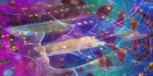 Artist's interpretation of new optical processor for an edge device, developed by NIT researchers, that performs machine learning computations at the speed of light, classifying wireless signals in a matter of nanoseconds. (Image credit: Sampson Wilcox, Research Laboratory of Electronics)